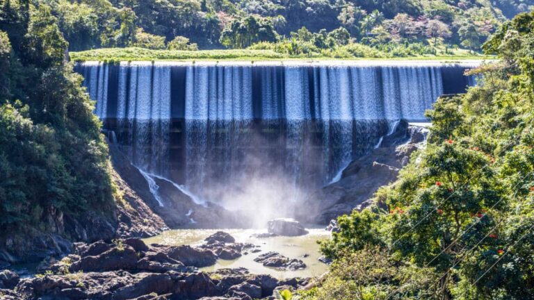 View of a Hydroelectric Dam over a lake in Puerto Rico