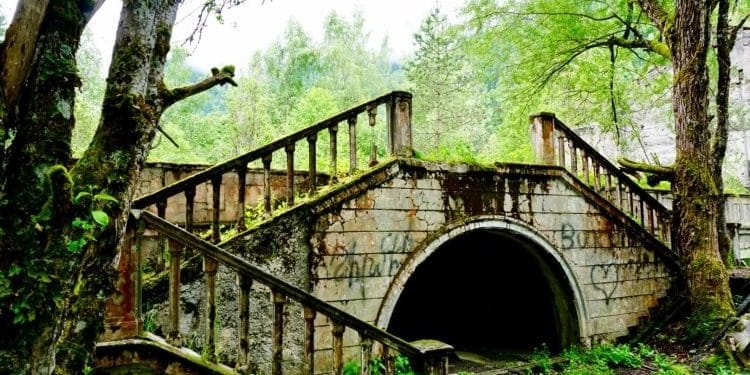 An abandoned palace near Lake Ritsa Abkhazia
