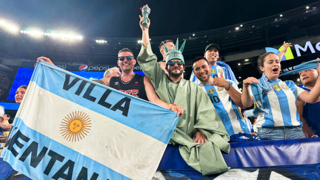 The fans of Argentina team cheering during the Copa America 2024