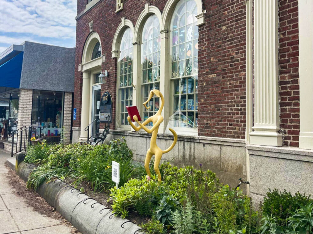 An art sculpture along the streets of downtown Falmouth