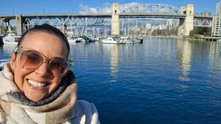 Author Catherine taking a selfie in Vancouver