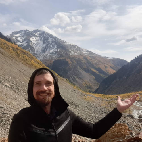 Travel Lemming writer, Matthew Reppond in Georgia near Mestia