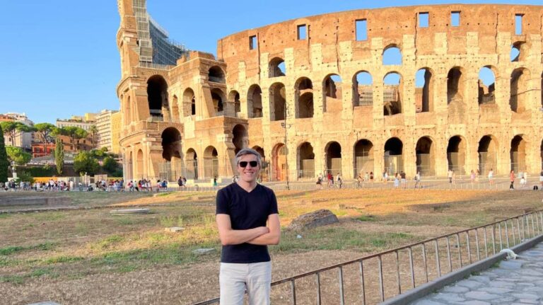 Author Nate posing for a photo at the Colosseum