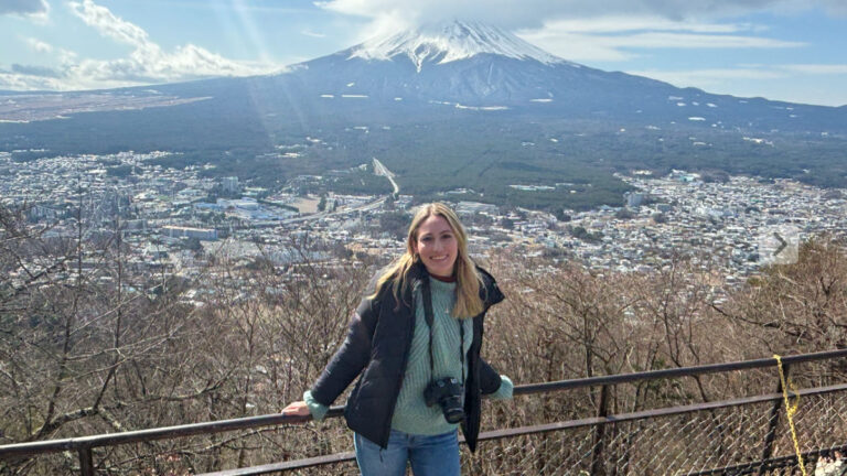 Author Sky Ariella on a spontaneous day trip to Mount Fuji