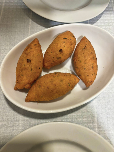 A plate with traditional bacalhau fritters