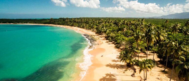 Aerial view of a beach in Luquillo