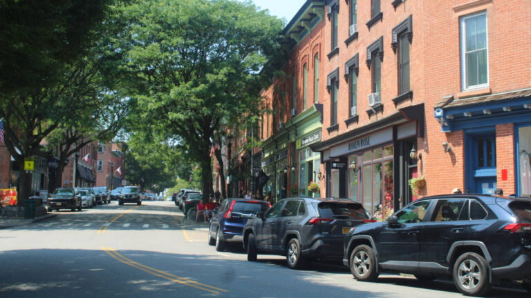 View of a street in Beacon, New York