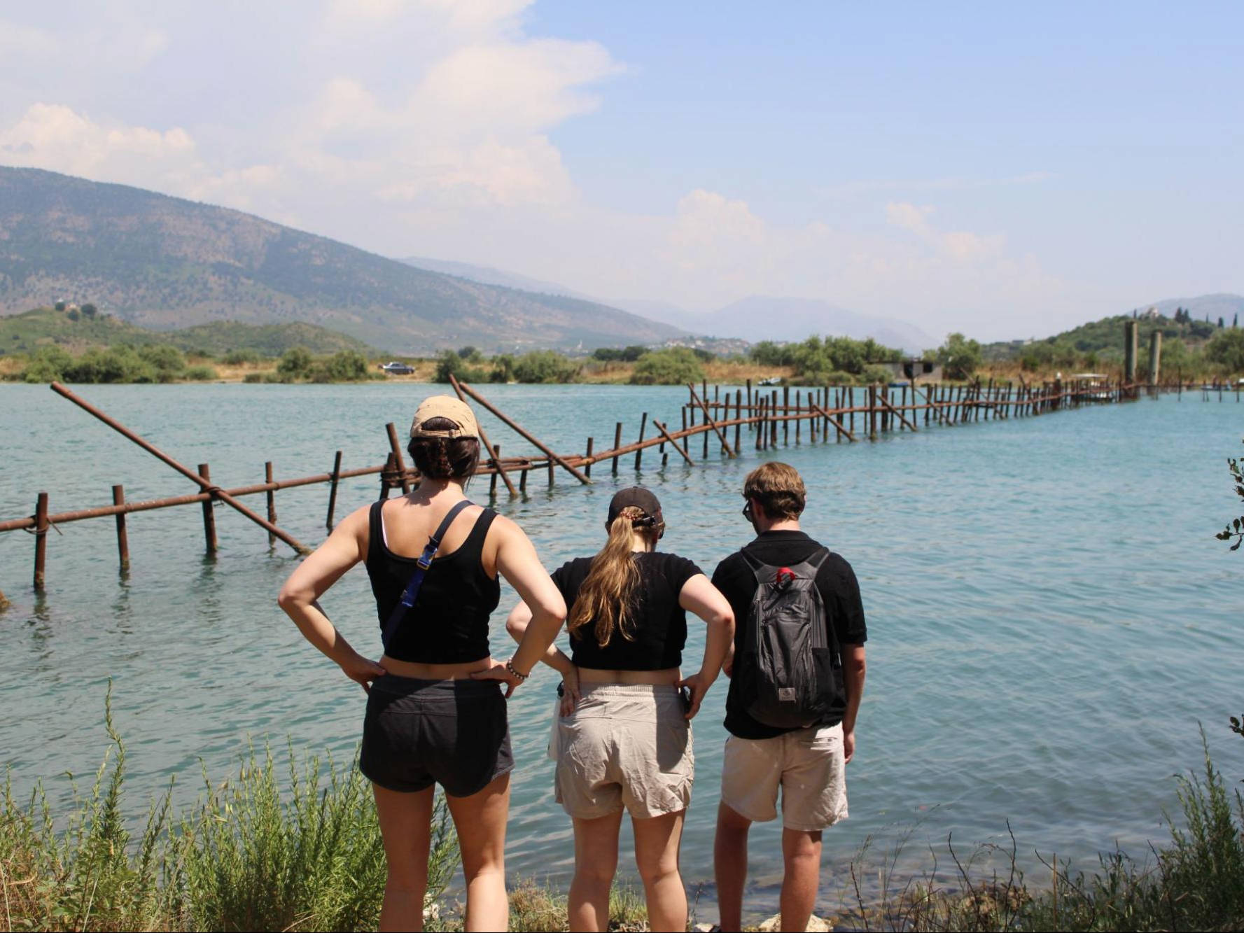The author Betty Hurd and her friends looking around the marshland
