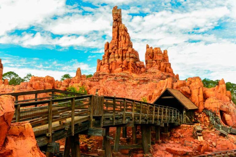 View of the Big Thunder Mountain Railroad in Magic Kingdom