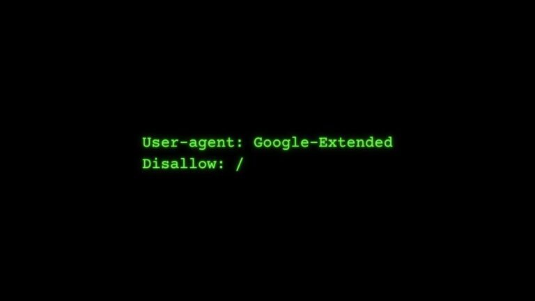 A green robots.txt instruction with a disallow rule for the Google-Extended AI bot