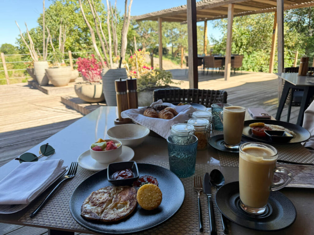View of the breakfast spread on the table
