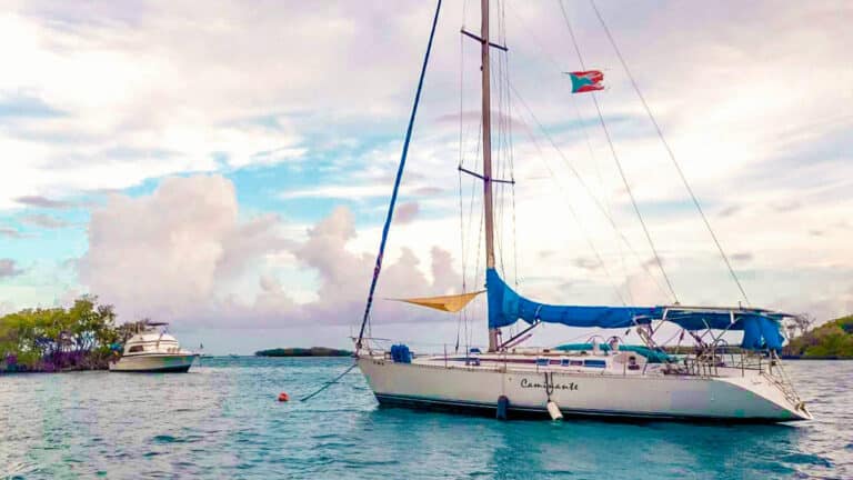 Caminante boat docked in the middle of the sea
