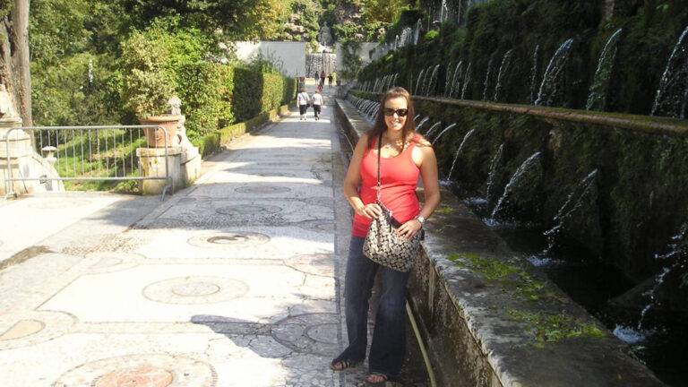 The author Catherine Driver during one of her travels