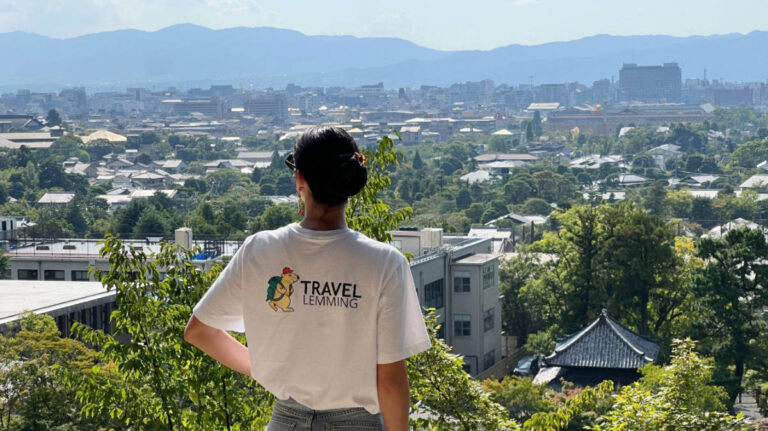 Clara Kesseler admiring the view of Kyoto skyline