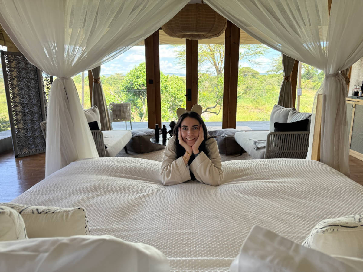 Travel Lemming writer Clara Kesseler, lying comfortably on the bed