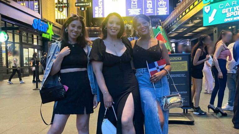 The author Claudicet Pena with her sister and best friend on a girl's night out