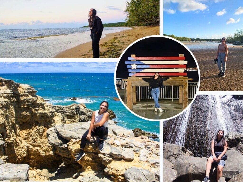 Writer, Vanessa Ramos smiling on some of her adventure trips in Puerto Rico
