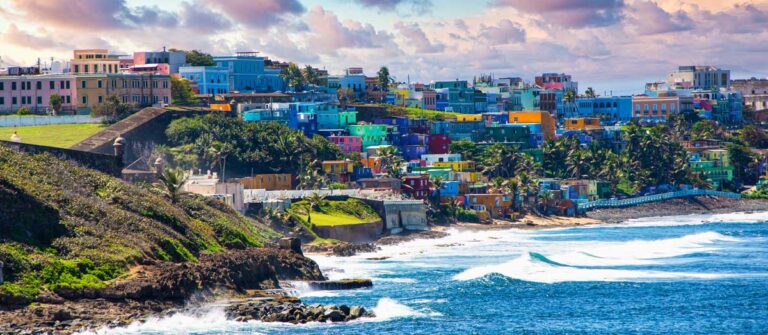 Colorful houses near the coast in San Juan