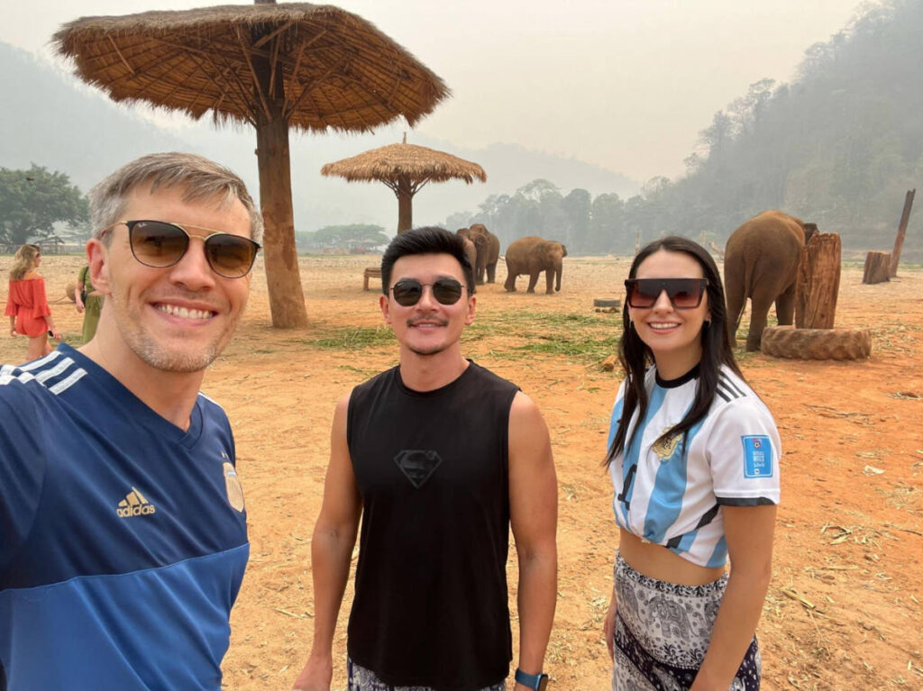 The author, Nate Hake with his friends at the Elephant Nature Park