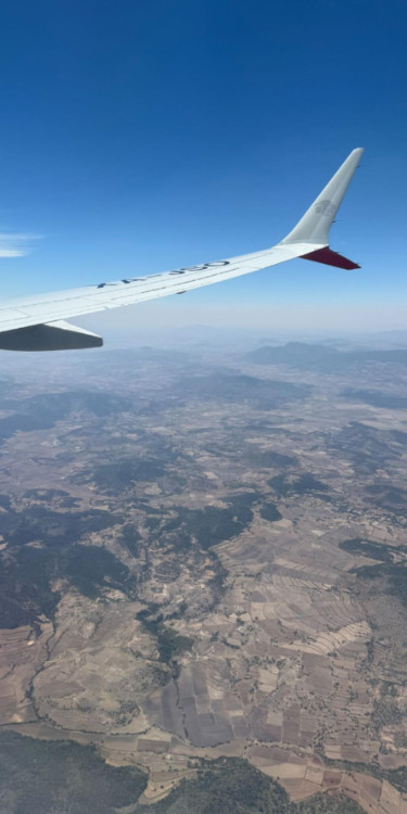 View of the sceneries flying into Mexico