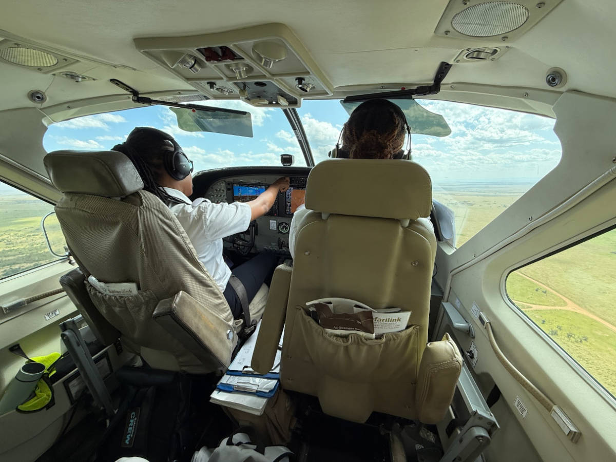 The view from the front passenger seat of Cessna