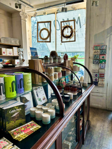View of the displayed merchandise at the gift shop inside the Common
