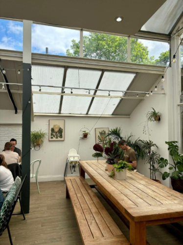 View from the inside of Glasshouse Coffee