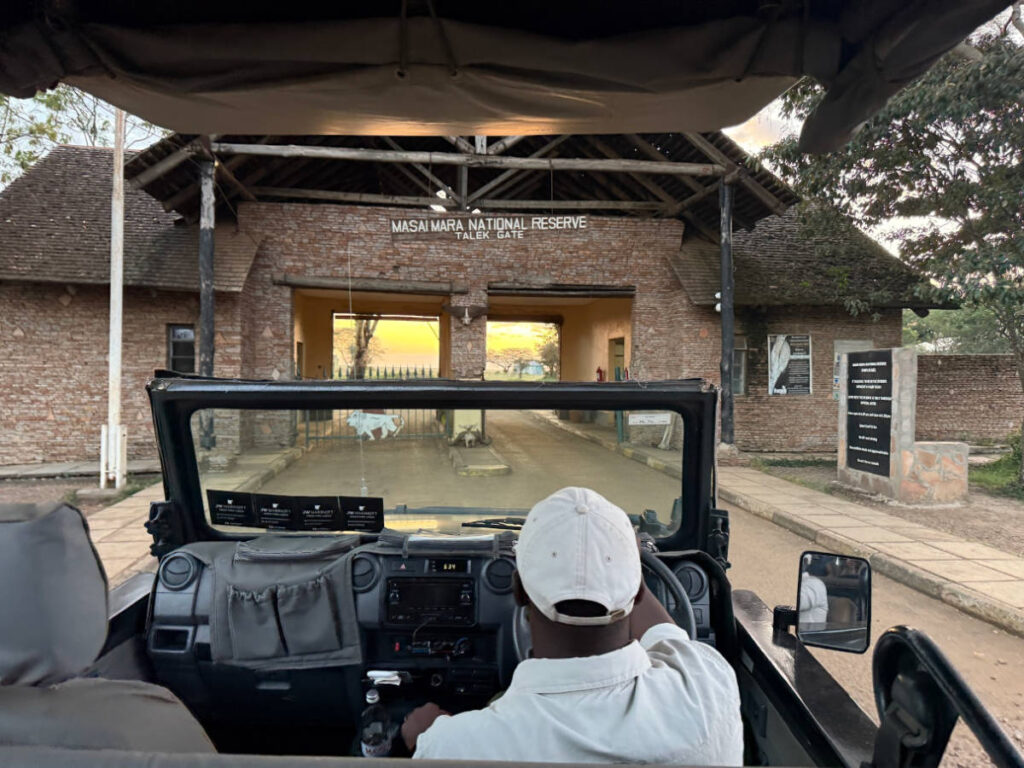 The guide driving to Talek Gate
