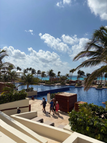 View of the shallow pools at Hyatt Ziva