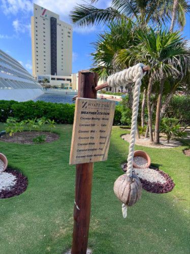 View of the Hyatt Ziva weather station