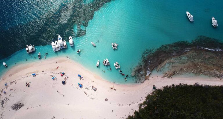Aerial view of Icacos Island in Fajardo