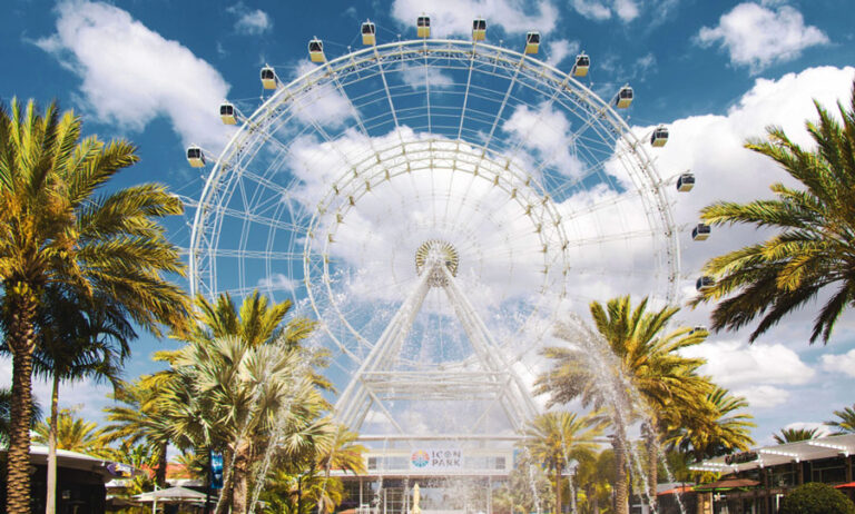 View of the huge Ferris wheel at the Icon Park