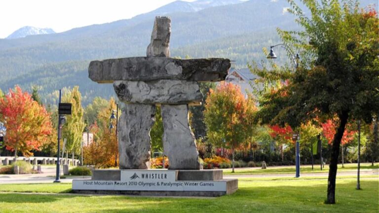 An inukshuk statue in Whistler