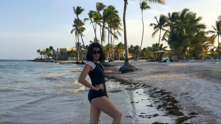 Author Claudicet Pena spending an evening at Juanillo Beach in Punta Cana
