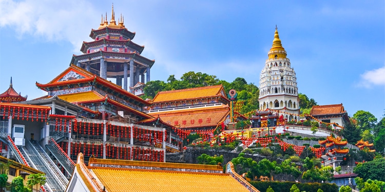 Panoramic view of Kek Lok Si Temple in Penang