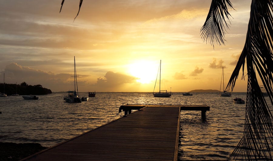  View of the colorful sky during sunrise in Fajardo