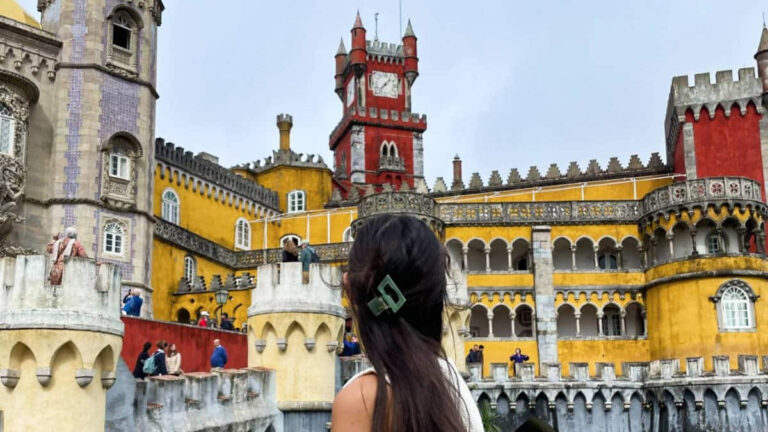 Travel Lemming Editor, Lea Rose, visiting the National Palace of Pena