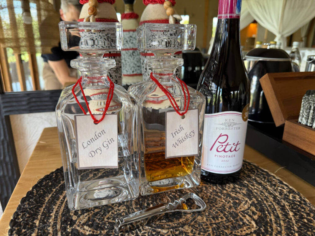 A variety of liquors served in the room
