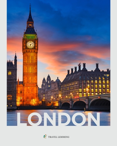 View of the Big Ben in London during sunset
