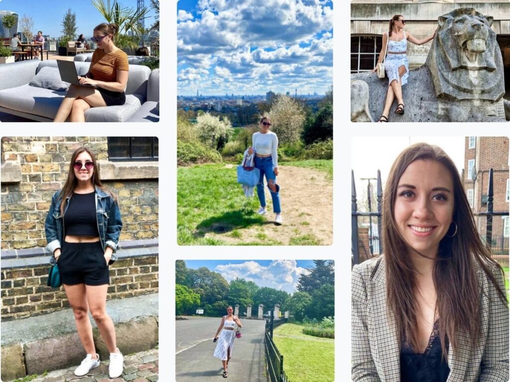 A photo collage of London writer