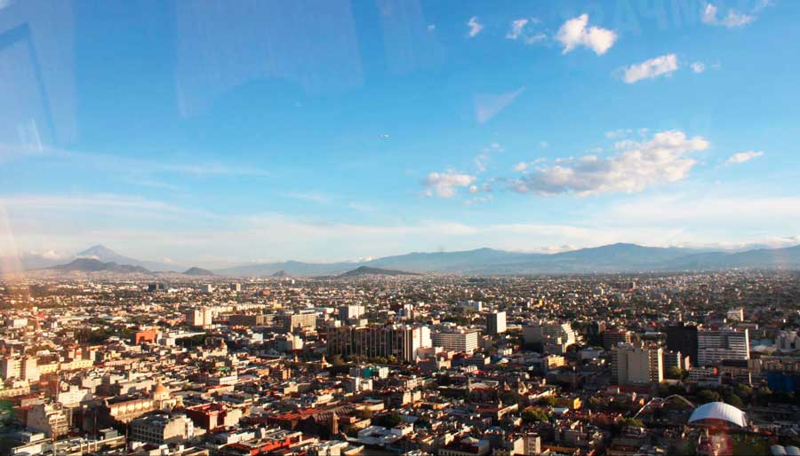Overlooking view of Mexico City from Mirador Torre Latino Americano