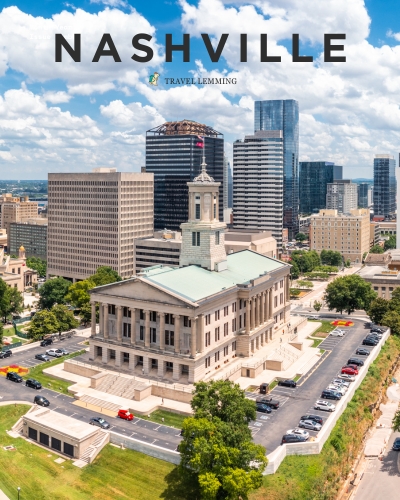 Aerial view of the Tennessee State Capitol building