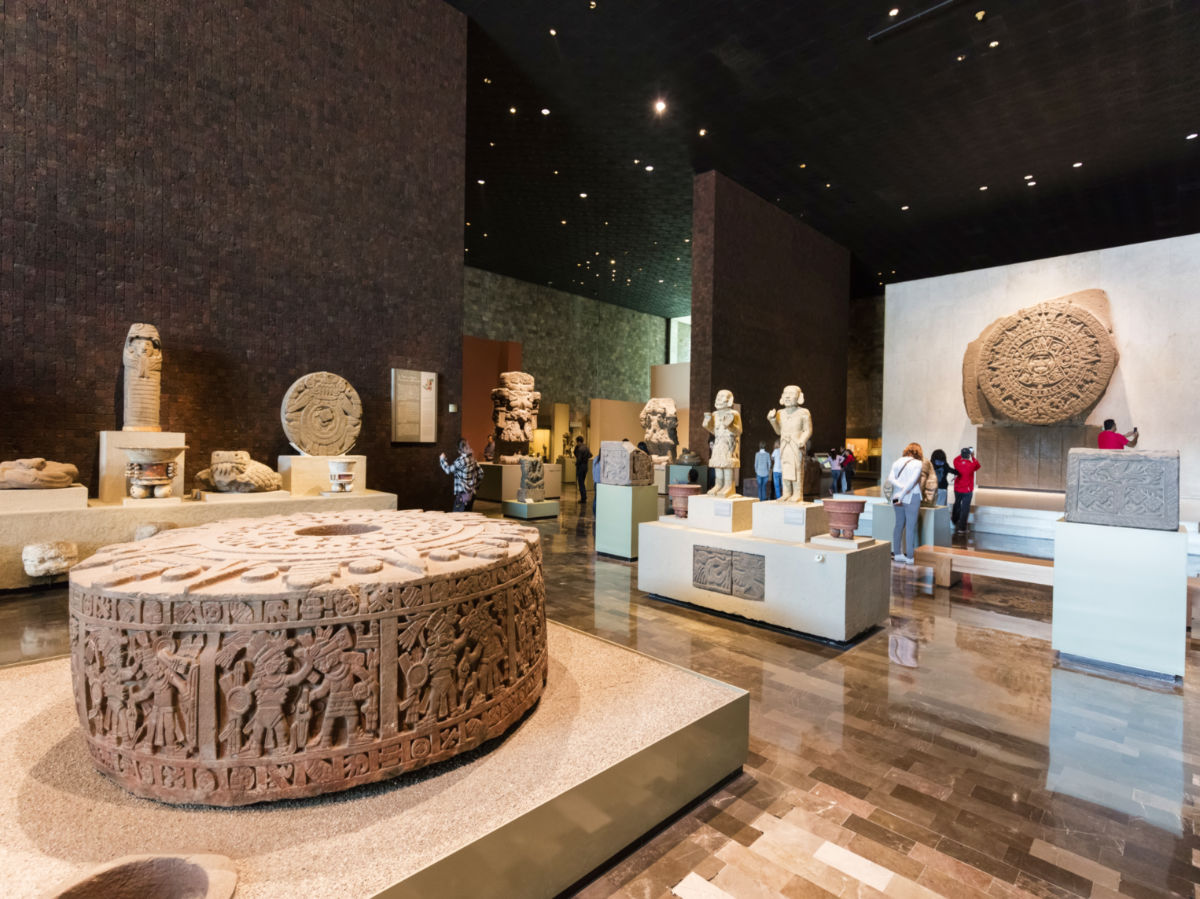 Interior of National Museum of Anthropology in Mexico City