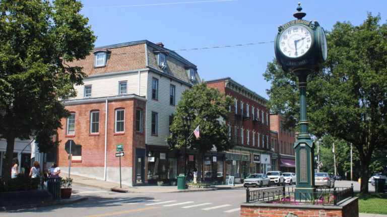 View from a neighborhood in Hudson Valley at morning