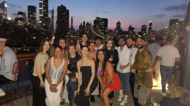 The author Niamh Hayes with her friends enjoying the night