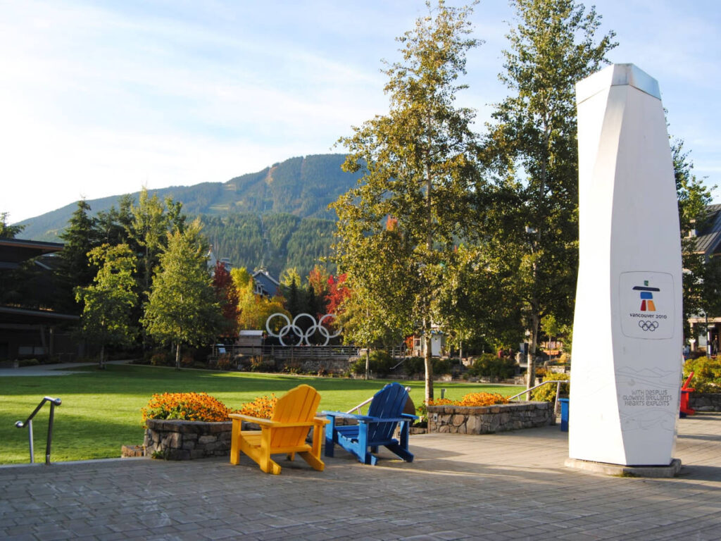 Colorful chairs at the Memories of 2010 in Olympic Plaza