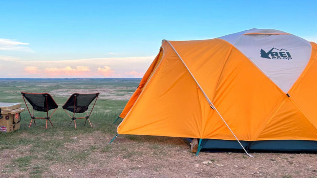 A tent with a view during a vacation