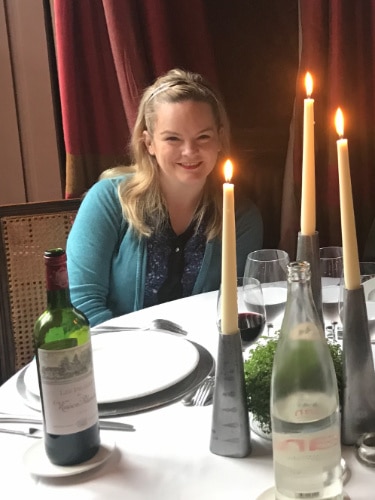 Rachel Kapelke-Dale smiling for a photo in The Loire Valley, France