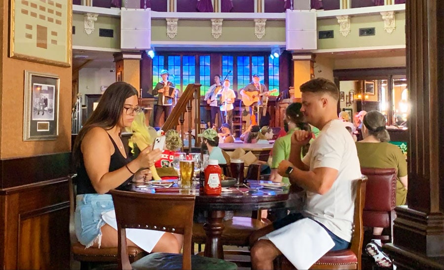 People enjoying their meal in Raglan Road at Disney Springs
