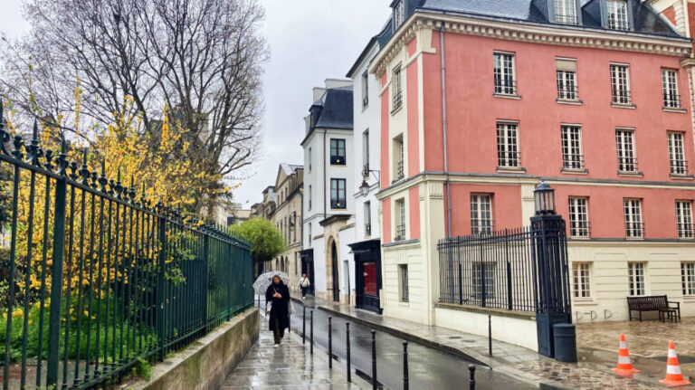 View in Paris during a rainy morning
